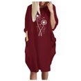 thumbnail image 1 of Robes de Printemps for Femmes 2023 Tendance la Mode Robe d'Hiver Décontractée Grande Taille Ample avec Poches Aguichant Imprimée Robe Combinaison en Liquidation, 1 of 3