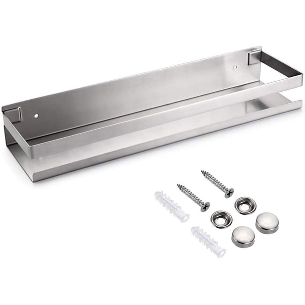 Estante de ducha de baño de acero inoxidable, cesta de cocina para baño, estante de ducha, estante flotante de metal resistente a la oxidación para almacenamiento de baño en la pared.