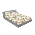thumbnail image 2 of Springtime Fitted Sheet & Pillow Sham Set, Sketch Style Chamomile Artwork With Colorful Design Hues on Plain Backdrop, Decorative Printed 3 Piece Bedding Decor, Full, White Multicolor, by Ambesonne, 2 of 2