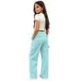 thumbnail image 2 of Ruyang Girls Cargo Sweatpants Kids Elastic Waist Wide Leg Trousers Solid Baggy Casual Trousers Tween Youth Back to School Athletic Pants, 2 of 8