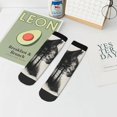 thumbnail image 5 of Salouo Double Exposure Cat Forest Pattern Unisex Middle Tube Socks,Middle-Finger Knee High Socks Over The Calf Tube Stocking Crew Stockings for Women and Men Tube Socks, 5 of 8