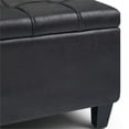 thumbnail image 3 of Harrison 36 inch Wide Transitional Coffee Table Storage Ottoman in Distressed Black Vegan Leather, 3 of 11