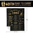 thumbnail image 5 of 40th Birthday Gifts Women Men Blanket, 40 Year Old Gifts for Women Men, Happy 40th Birthday Gift for Her Him Unique, Best Mens 1985 40 Birthday Decorations Ideas Throw Blanket 60"X50", 5 of 6