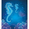 thumbnail image 3 of Ambesonne Ocean Duvet Cover Sets, Pipefish Sea Creatures, 2-Queen, Turquoise Purple, 3 of 7