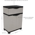 thumbnail image 3 of Freestanding Resin Garage Cabinet 23.5"W x 34.5"H, Adjustable Shelf Storage Cabinet for Laundry Basement Office, 3 of 8
