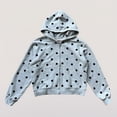 thumbnail image 2 of KHONTS Y2k Polka Dot Zip up Hoodie for Women 2000s Cute Jacket Preppy Baggy Streetwear Fashion Casual Basic Hooded Sweatshirts Grey S, 2 of 4