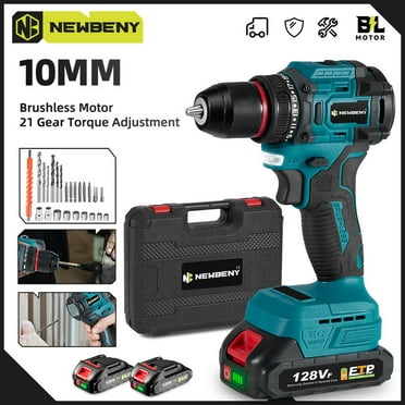 Cordless Drill Set, Electric Power Drill 24Pcs with 3/8 Inch Keyless Chuck, 25 3 Clutch Compact Driver Drill with Work Light, Max torque 80Nm, 2-Variable Speed & Battery and Fast Charger