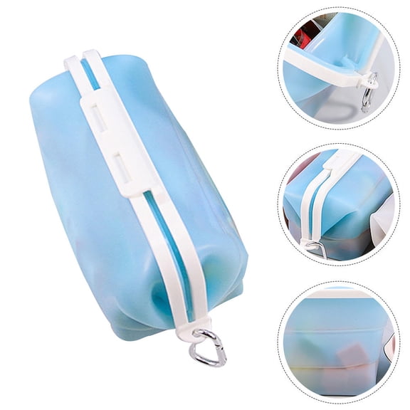 LEORX Sky-Blue Silicone Reusable Bags 1Pack for Kitchen Users and Sealable Function 11.8X4.0X3.7in