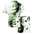 thumbnail image 3 of Rrunsv Mens Matching Shirt And Shorts Set Men's 2 Pieces Matching Set Summer Beach Outfit Short Sleeve Shirt And Shorts Green,S, 3 of 3