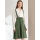 thumbnail image 2 of Vestido General de cintura Elástica con Tirantes Allegra K ejercito verde S, 2 of 6