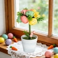 thumbnail image 4 of yulier Easter Egg Tree Potted Tabletop Decor, Artificial Mini Easter Tree with Spotted Egg for Spring Easter Decorations Indoor Home Office Table Centerpiece, 7 inch, 4 of 8