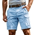 thumbnail image 2 of Cargo Shorts for Men Summer Workout Hiking Shorts Elastic Baggy Golf Fishing Casual Outdoor Work Short Light Blue 2XL, 2 of 6