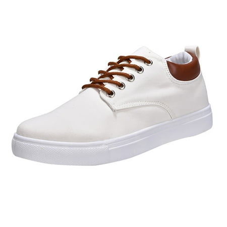

Mens Casual Shoes Men Low Top Canvas Walking Shoes Lace Up Fashion Sneakers Casual Shoes Casual Shoes for Men Canvas White 42