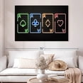 thumbnail image 2 of Elephant Stock Neon Playing Cards Wall Art - Horizontal Canvas Wall Art - Living Room Wall Decor - Hobbies And Lifestyle Canvas - Black And Green Decor - 51" x 34", 2 of 8
