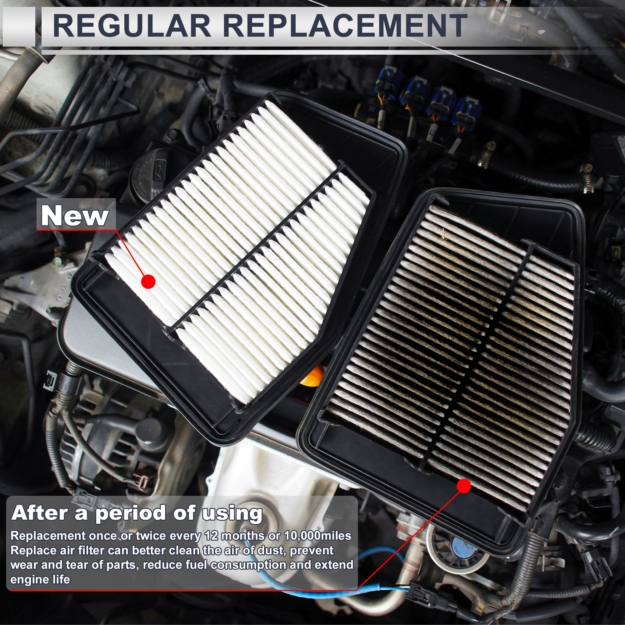 Unique Bargains Engine Air Filter for Cadillac ATS V 3.6L V6 2016-2019