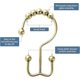 thumbnail image 4 of Ganchos Para Cortinas De Ducha, Anillos Para Cortinas De Ducha, Metal A Prueba De Herrumbre, Doble Deslizamiento Para Cortinas De Barras De Ducha De Baño, Juego De 12 Ganchos-oro, 4 of 5