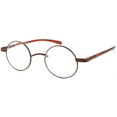 thumbnail image 2 of 1PACK Gabii HBM153 Metal Brown Round Men/Women Spring Hinge Reading Glasses W/Case +2.00, 2 of 2