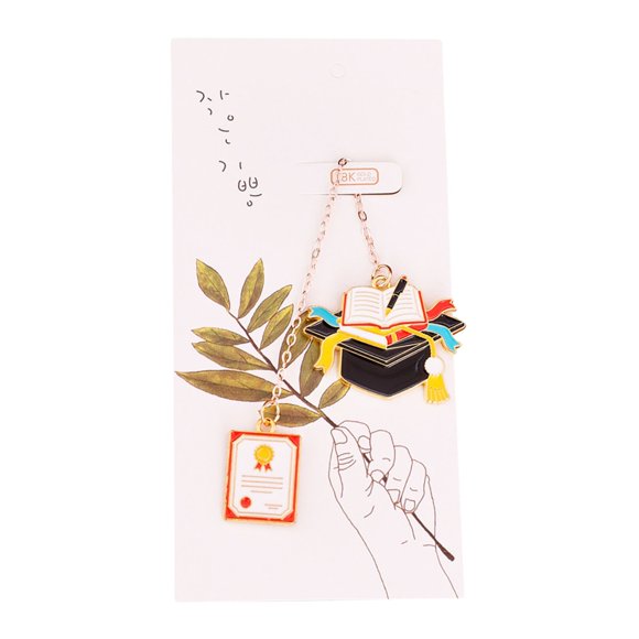 Office Stationery Set Graduation Season Academic Gown Metal Bookmark: Chain Style Page Holder—A Souvenir Stationery for Graduates Craft Supplies,Writing Supplies,Desk Organizer,Pen Pencil Holder,Pape