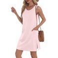 thumbnail image 4 of Sun Dresses for Women 2025 Vacation Sping Summer Casual Sundresses Women's Hawaiian Beach Eyelet Dress with Pockets, 4 of 6