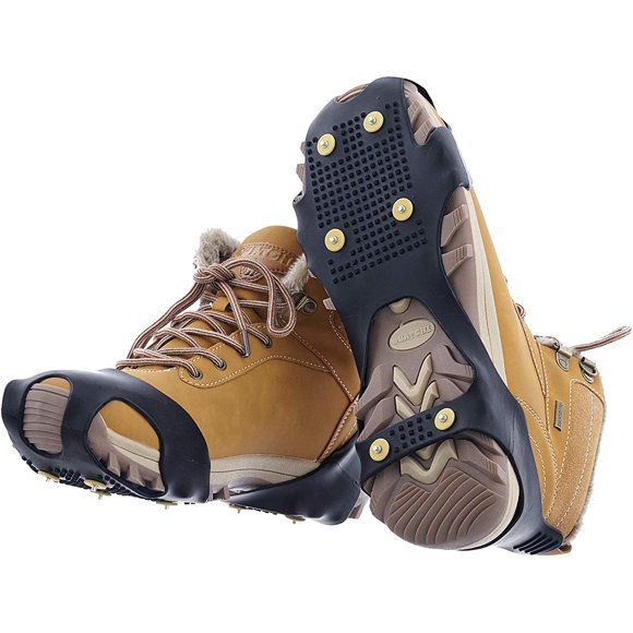 Snow Ice Cleats Snow Grips Shoe and Boot Cleats Easy Slip-On Grip Rubber, 6 Anti-Slip Studs Protection, Hike or Walk Traction Cleat Rubber Spikes, Ice Snow Mud Teeth Cleats.(Medium)