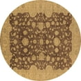 thumbnail image 1 of Ahgly Company Machine Washable Indoor Round Oriental Brown Industrial Area Rugs, 6' Round, 1 of 4
