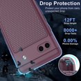 thumbnail image 2 of LAICAIW for Google Pixel 6a Phone Case: Dual Layer Protective Heavy Duty Cell Phone Cover Shockproof Rugged with Non Slip Textured Back-Military Drop Protection Bumper Tough (Burgundy Purple), 2 of 7