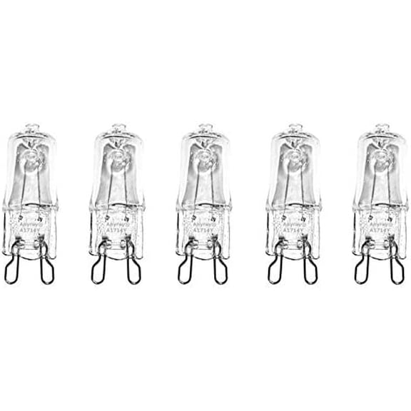 (5)-Pack Replacement Halogen Bulb for Microwave Kitchenaid W10208564 Baseless Lamp 25W