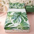 thumbnail image 2 of Erosebridal Watercolor Tropical Leaf Print Zipper Twin Comforter Sets with Fitted Sheet and 2 Pillowcases,Palm Banana Zipper Bedding Set,Sage Ivory,4-Piece,Reversible, 2 of 6