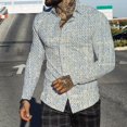 thumbnail image 2 of Hommes Automne Hiver Revers à Poitrine Pleine Impression Plage Chemise à Manches Longues, 2 of 6