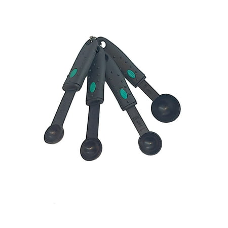 

4 pk measuring scoops with handle from home master black color