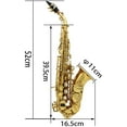thumbnail image 3 of LADE Brass Golden Carve Pattern Bb Bend Althorn Soprano Saxophone Sax Pearl White Shell Buttons Wind Instrument with Case Gloves Cleaning Cloth Belt Brush, 3 of 8