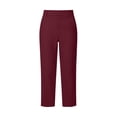 thumbnail image 5 of Ninixx Womens Straight Leg Business Casual Slacks Elastic Waist Dressy Trousers with Pockets Work Office Outfits for Daily Wear, 5 of 5
