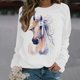 thumbnail image 2 of Camisas de mujer con estampado gráfico de manga larga con cuello redondo, sudadera, suéter, tops cómodos Fridja  hkj1580, 2 of 4