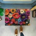 thumbnail image 3 of 3D Floral Print Doormat Set Modern Bath Rug And Entryway Carpet With High Absorbency Machine Washable Floor Mat For Bathroom Front Door Indoor D Outer Throw Blanket Warm Throw Blankets for Couch Warm, 3 of 3