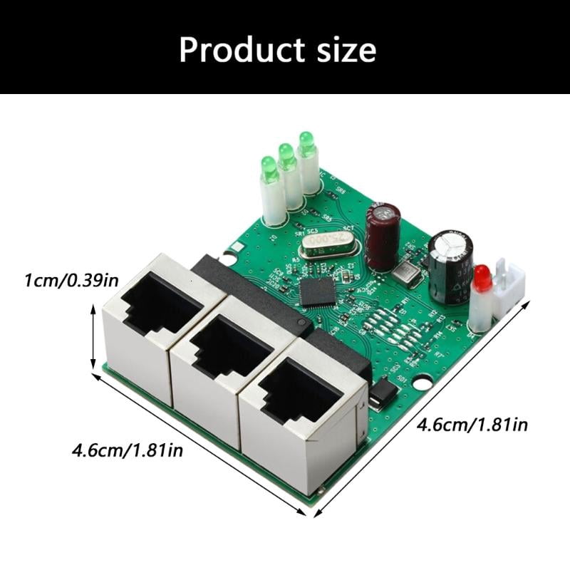 CEORPER 3Port 100Mbps Fast Ethernet Switches Module Plugs and Play Easy Setup Networking