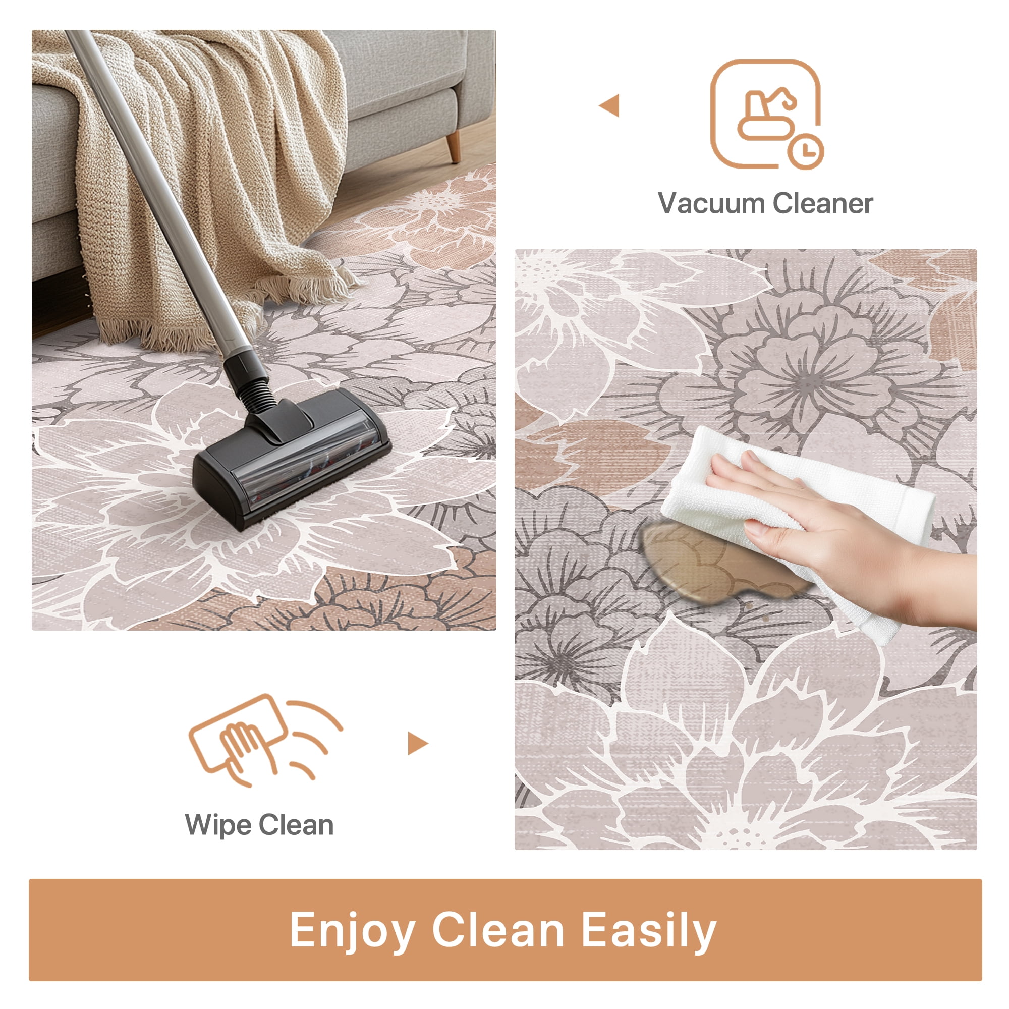 KUETH Kitchen Mats for Floor, Kitchen Rug with Anti Fatigue, Non Slip Washable Kitchen Rug, Set of 2 Kitchen Mat 17"x47"+17"x30", Runner Rug with Waterproof for Bathroon and Bedroom