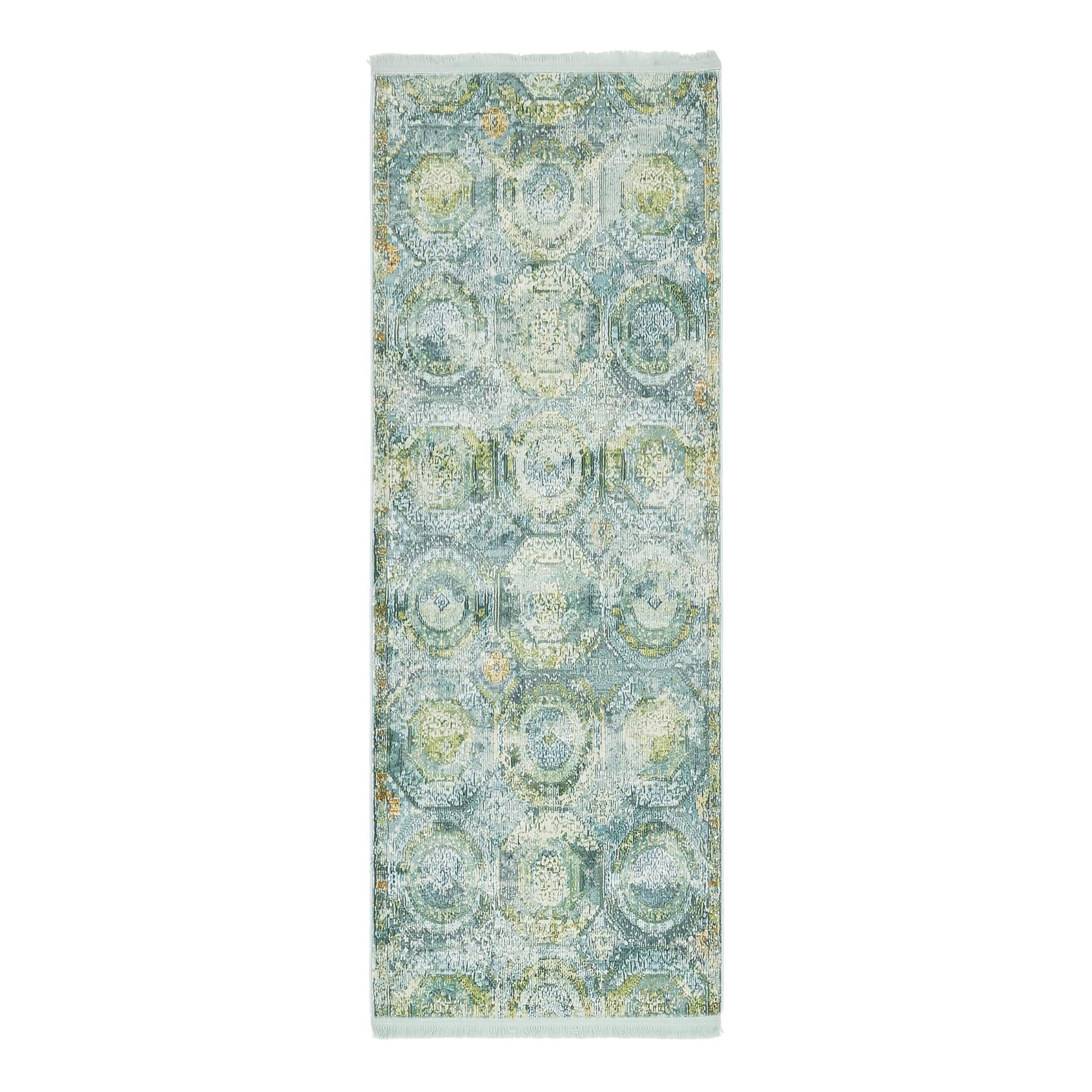 Unique Loom Baracoa Collection Area Rug - Coppelia (2' 2" x 6' 1" Runner Light Blue/Blue)