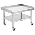 thumbnail image 2 of Equipment Grill Stand, 36"x28"x24" Stainless Steel Table, 1000 lb Top & 220 lb Bottom Shelf, Adjustable Legs with 2" Edge Baffle for Commercial Kitchen, Hotel, 2 of 9
