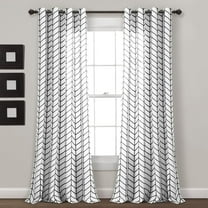 Lush Decor Calia Chevron Geo Window Curtain Panels - Black - 52 X 84