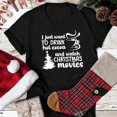 thumbnail image 2 of Gibobby Camiseta Navideña De La Mujer Camisetas estampado navideño para mujer, camisetas de manga corta, camisetas holgadas informales, camiseta de algodón(Negro,CH), 2 of 5
