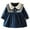 Blue, variant on Odeerbi Infant Girls Cotton Dress Princess Dress Little Fragrant Style Spliced Lace Bow Puff Sleeve Long Sleeve Round Neck Dress White