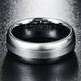 thumbnail image 3 of 8mm Domed Tungsten Carbide Rings for Men Women Wedding Bands with Brushed Center Comfort Fit Size 7-12, 3 of 6