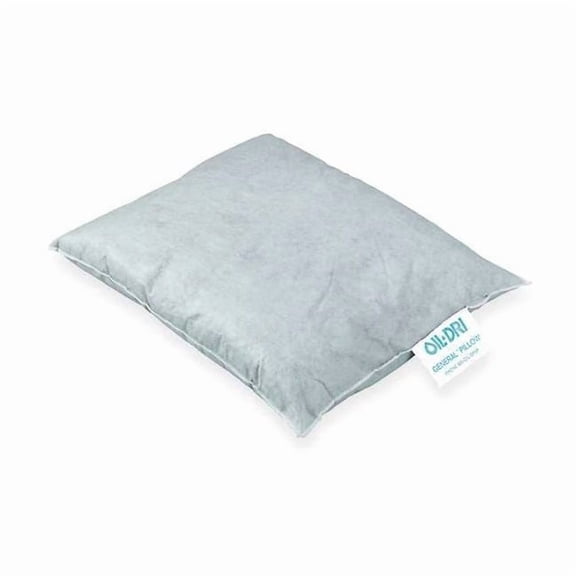 Oil-Dri Sorbent Pillow, 16 gal, 16 in x 21 in, Universal, Gray, 16 PK L90919