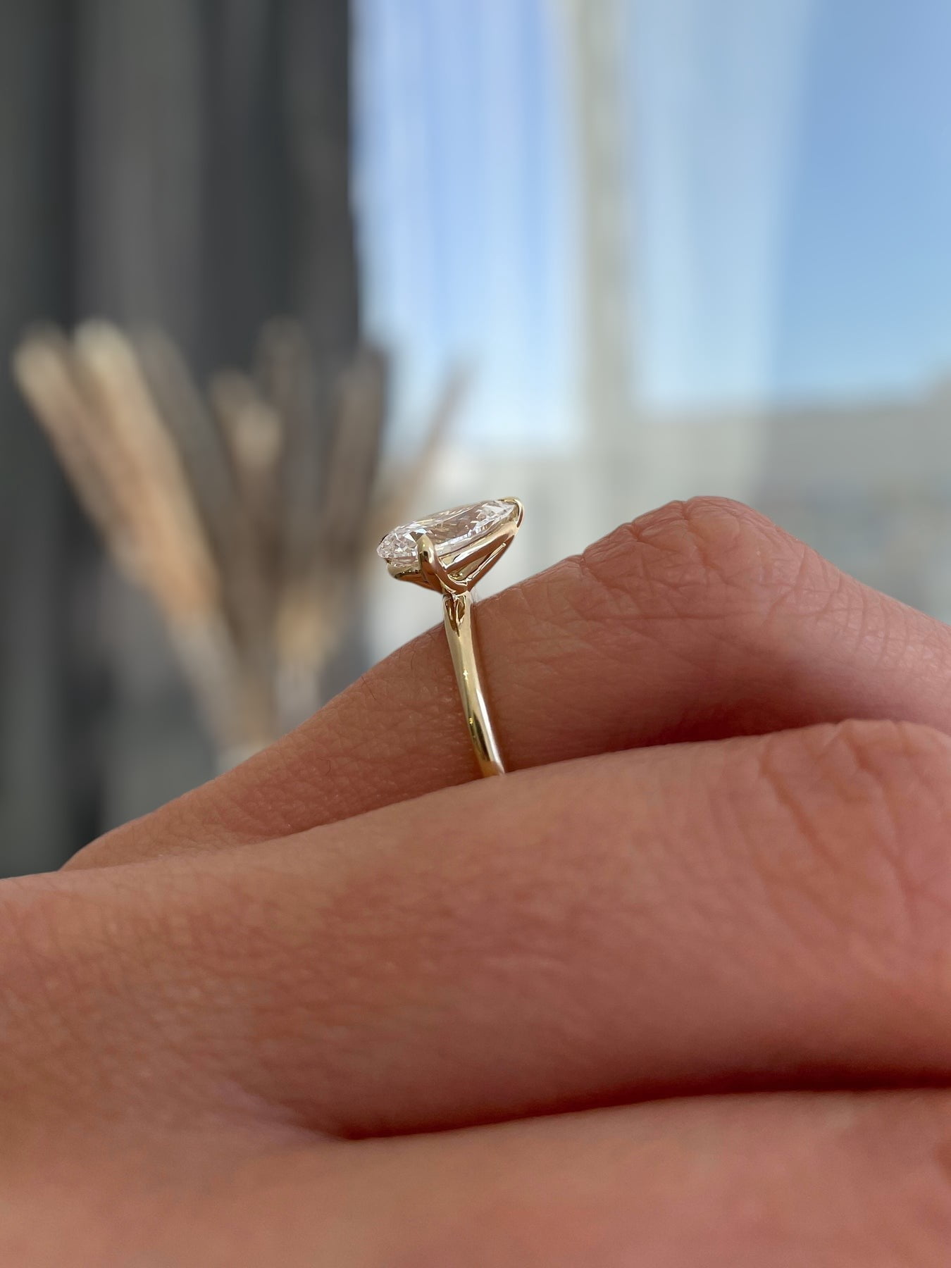ESTE ORIGIN 2.5Ct Double Pear Toi et Moi Moissanite Engagement Ring 10K Rose Gold Two Stone Ring for Women US 7