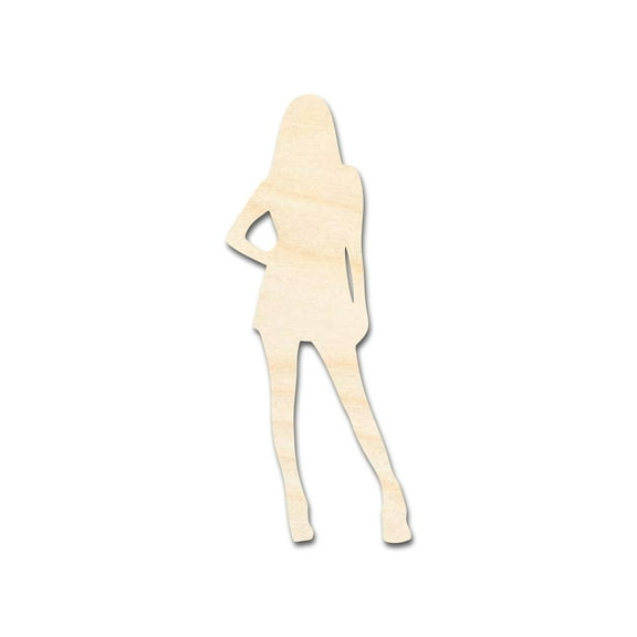 Unfinished Wood Female Idol Shape 8" / 1/2"