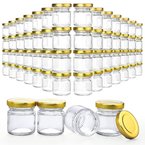 Frascos de vidrio Folinstall, paquete de 60 unidades, 50 ml, minivelas con miel