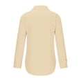 thumbnail image 6 of LIZUOJUNF Dress Shirts Button Down Shirt Work Wear Wrinkle Free Collared Work Office Solid Blouses Stand Collar Long Sleeve Loose Tees, 6 of 7