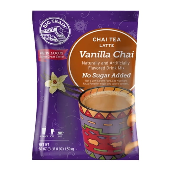 Big Train Vanilla Chai Reduced Sugar Chai Tea Latte Mix cs 4/3.5 lb