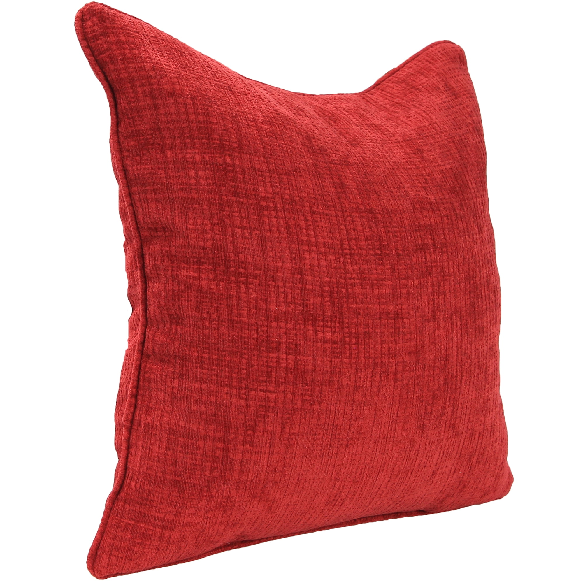 Jordan Manufacturing 18" x 18" Hatched Raspberry Solid Square Decorative Throw Pillow with Welt