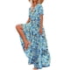 thumbnail image 4 of Puntoco Falda De Encaje De Pastel De Moda Casual Para Mujer Vestido De Cuello Redondo De Manga Corta Estampado Vestido De Cuello Redondo De Manga Corta Azul Xl,Regalos Para Mujer Joven, 4 of 8